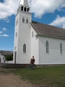 Carol at Batoche church
